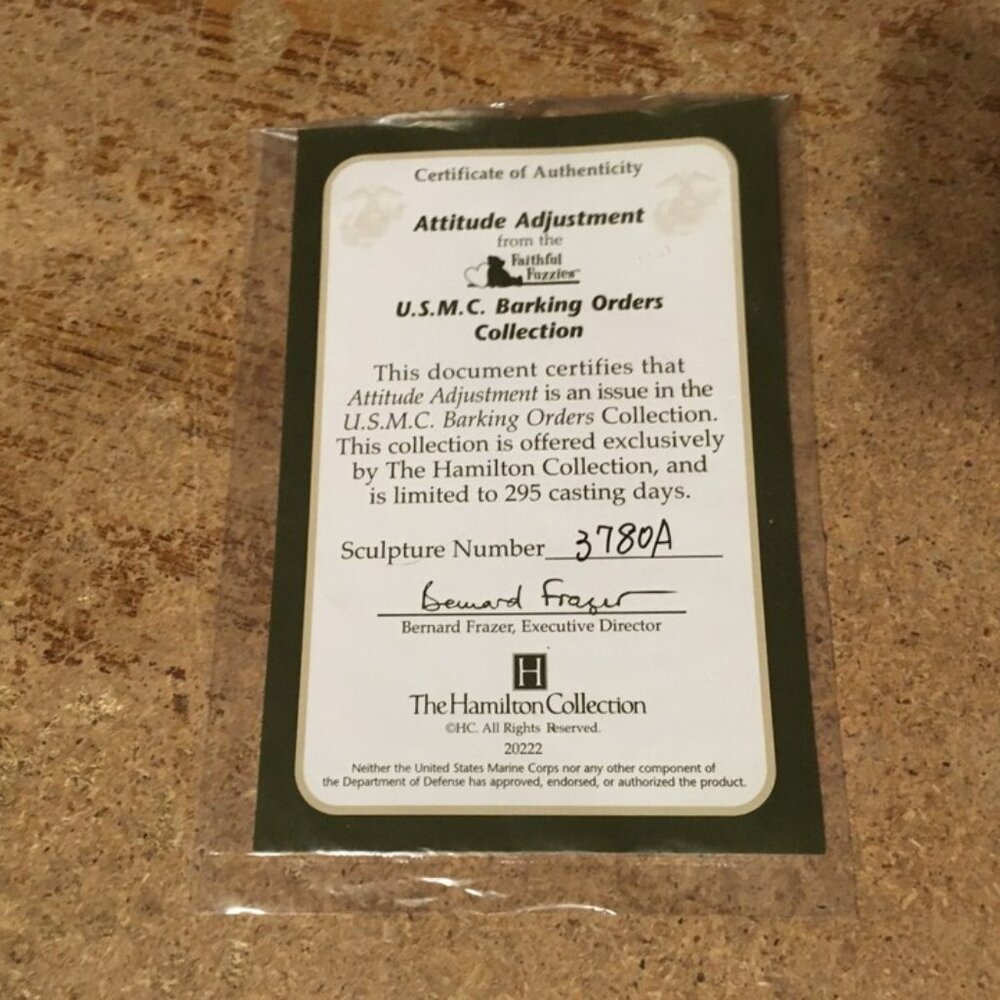 HAMILTON COLLECTION USMC "ATTITUDE ADJUSTMENT" USMC BARKING ORDERS - Picture 5 of 5